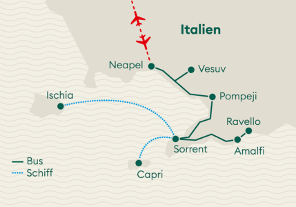 Karte Golf von Neapel