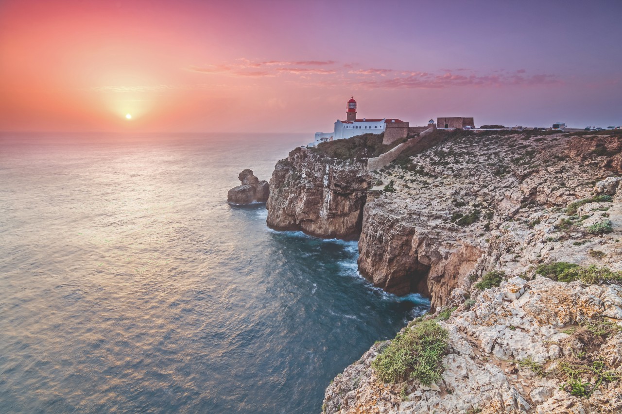 Cabo Sao Vicente Sagres Leuchtturm Algarven Portugal