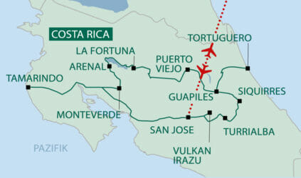 Karte Costa Rica Zaubergarten