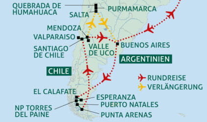 Karte Argentinien-Chile